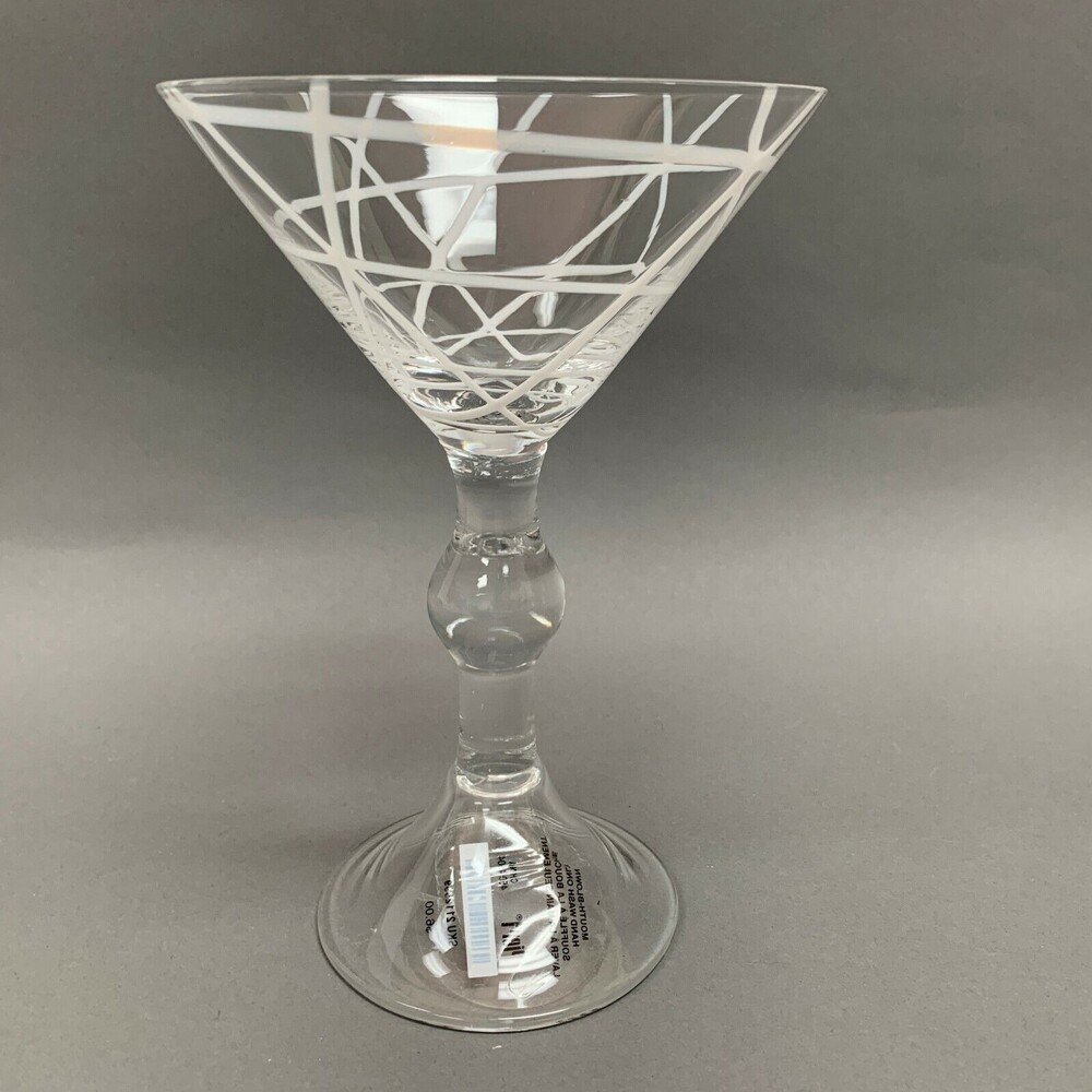 Pier 1 One Clear Stem Wine Glass Mouth Blown 7‎ 3/8" high
